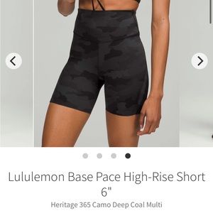 Lululemon Base Pace High-Rise Biker Short 6" Size 18